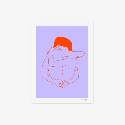 Wolf & Badger Pink / Purple / Yellow Anchor Art Print 45X60Cm Soumati Studio