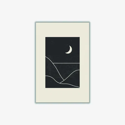 Wolf & Badger Black Minimal Mountains #5 Extra Small Stanley Print House