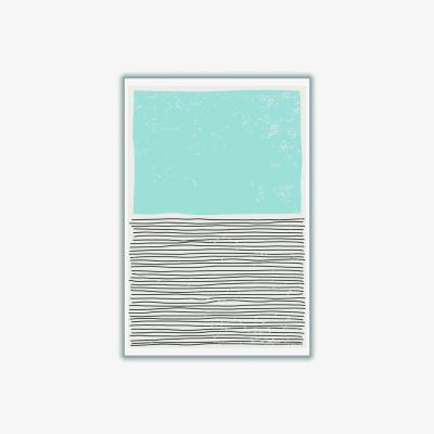 Wolf & Badger Light Blue Minimal A3 297 X 420Mm Stanley Print House