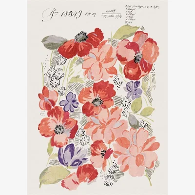 Wolf & Badger Bloomsbury Blooms -50X70 Print~Sisters