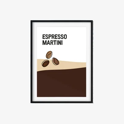 Wolf & Badger Brown Espresso Martini Cocktail A3 297 X 420Mm The Native State
