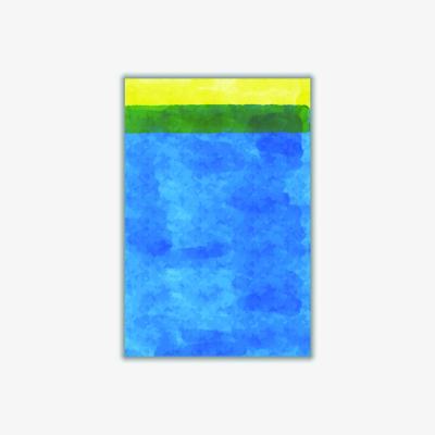 Wolf & Badger Blue Minimal Watercolor 3 A4 210 X 297Mm Stanley Print House