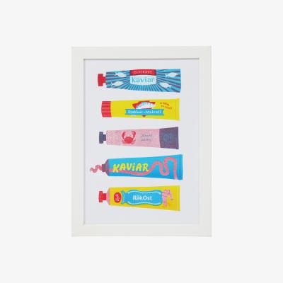 Wolf & Badger Red / Yellow / Orange Spread Ahead Risograph Print | Rosa & Clara Designs