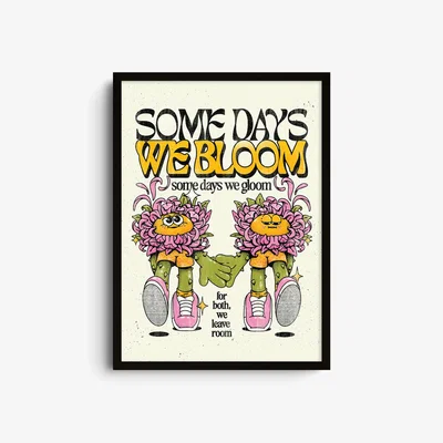 Wolf & Badger Yellow / Orange We Bloom - Giclee Fine Art Print - Extra Small | A4 | 210 X 297Mm | East Side Studio London