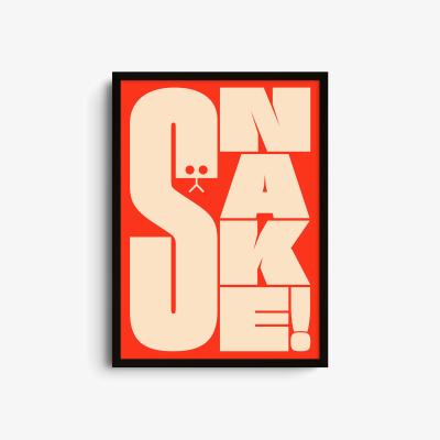 Wolf & Badger Snake Red - Giclee Fine Art Print - Large | A2 | 420 X 594Mm | East Side Studio London