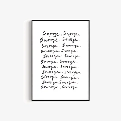 Wolf & Badger Black / White Snooze Hand Painted Art Print - A3 | Natalie Cass Art