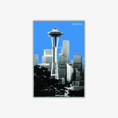 Wolf & Badger Halftone Seattle Blue A4 210 X 297Mm Stanley Print House