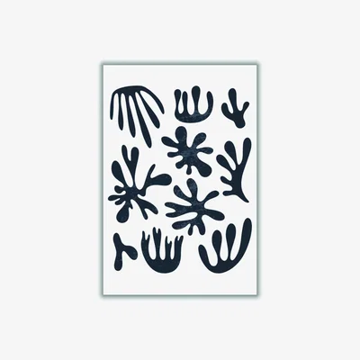Wolf & Badger Black Minimal Abstract Algae I Large Stanley Print House