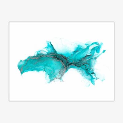 Wolf & Badger Blue / Silver Tidal - A3 Fine Art Print | A3 | 297 X 420Mm | Art by Affie