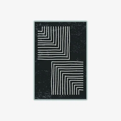 Wolf & Badger Black And White Line 1 Medium Stanley Print House
