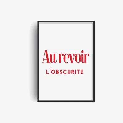 Wolf & Badger Red Au Revoir L'obscurite Goodbye Darkness French Retro Giclée Art Print A2 420 X 594Mm Fanclub