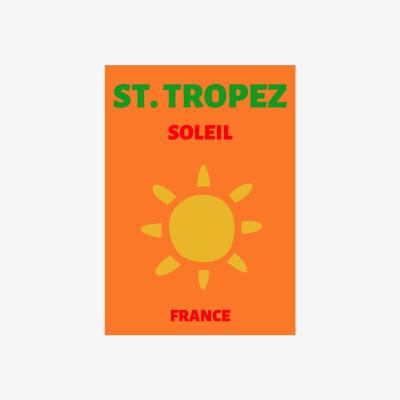 Wolf & Badger Yellow / Orange St. Tropez Soleil Poster | Artchi