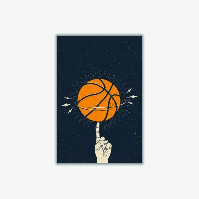 Wolf & Badger Yellow / Orange Basketball Is Fun A4 210 X 297Mm Stanley Print House