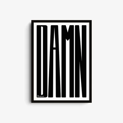 Wolf & Badger Damn Black - Giclee Fine Art Print - Small | A3 | 297 X 420Mm | East Side Studio London