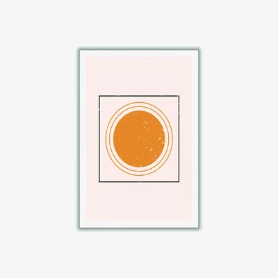 Wolf & Badger Yellow / Orange Sunshine Abstract Drawing A2 420 X 594Mm Stanley Print House