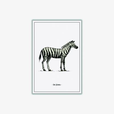 Wolf & Badger Black The Zebra Extra Small Stanley Print House
