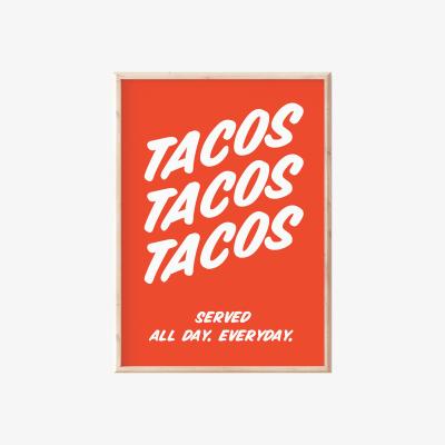 Wolf & Badger Red / White A3 Red Tacos Print Sofe Store