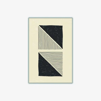 Wolf & Badger Black Triangles Series #3 A3 297 X 420Mm Stanley Print House