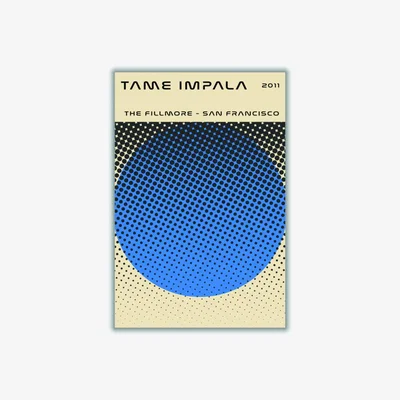 Wolf & Badger Blue Tame Impala Live In San Francisco A4 210 X 297Mm Stanley Print House