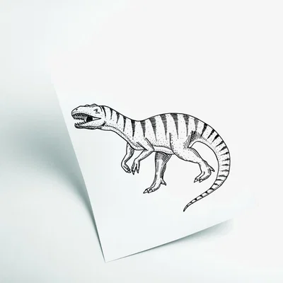 Wolf & Badger Black Dinosaur Xxs Stanley Print House