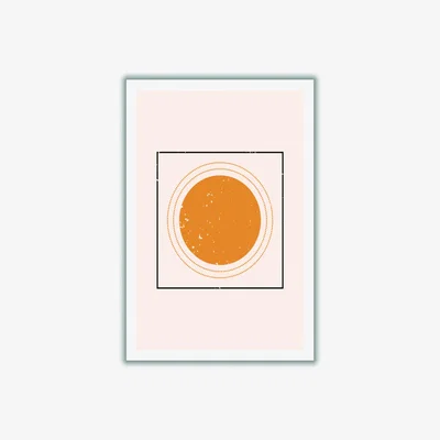 Wolf & Badger Yellow / Orange Abstract Sun A1 594 X 841Mm Stanley Print House