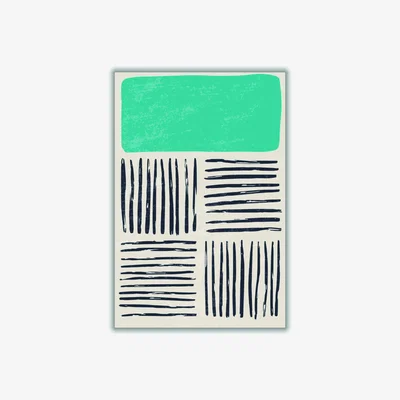 Wolf & Badger Green Minimal Design #1 A1 594 X 841Mm Stanley Print House