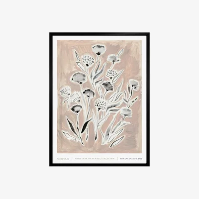 Wolf & Badger Neutrals / Pink / Purple A3 - Wishful Pink Floral Print One Size Rosanna Corfe
