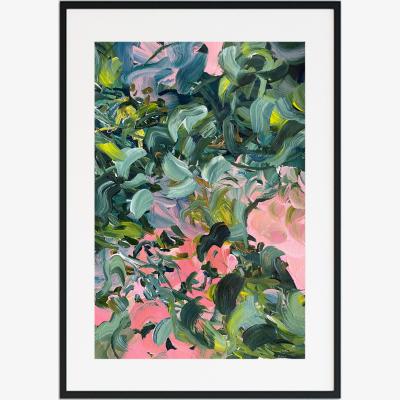 Wolf & Badger Green Bejewelled Petals - Abstract Floral Print Jessica Slack Studio