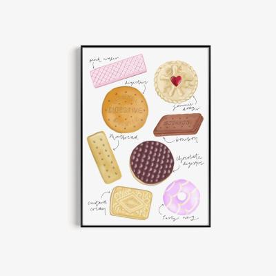 Wolf & Badger Biscuit Hand Painted Art Print - A3 Natalie Cass Art