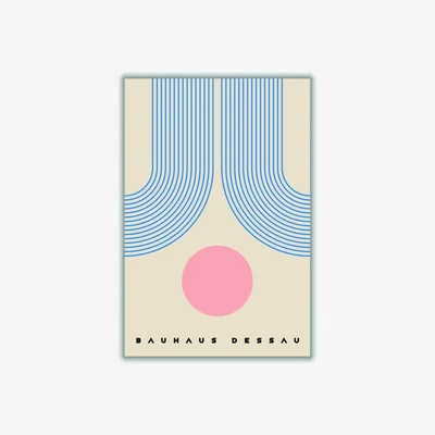 Wolf & Badger Rose Gold Bauhaus Design A2 420 X 594Mm Stanley Print House