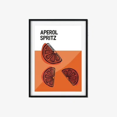 Wolf & Badger Yellow / Orange Aperol Spritz Cocktail A3 297 X 420Mm The Native State