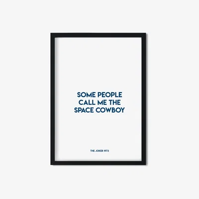 Wolf & Badger Blue Space Cowboy Steve Miller Band The Joker Inspired Retro Giclée Art Print A3 Fanclub