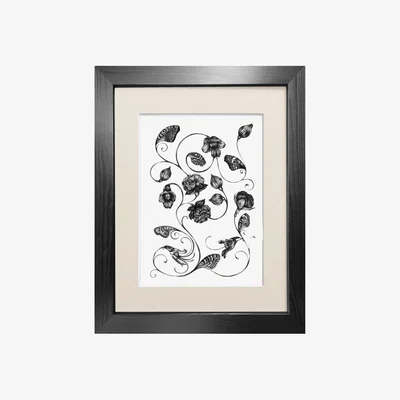 Wolf & Badger Black 'Magellanicadoptera' Fine Art Print A5 Emily Carter