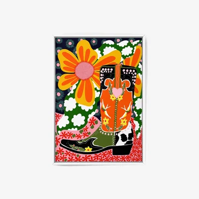 Wolf & Badger Cowboy Boot Print A3 297 X 420Mm The Neighbourhood Threat
