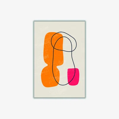 Wolf & Badger Yellow / Orange Abstract Minimal Series #4 A4 210 X 297Mm Stanley Print House