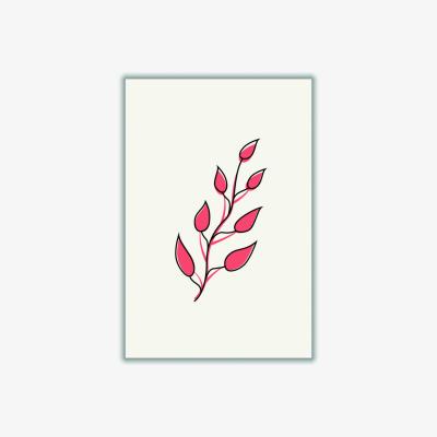 Wolf & Badger Pink / Purple Abstract Tropical Leaves Ii A4 210 X 297Mm Stanley Print House