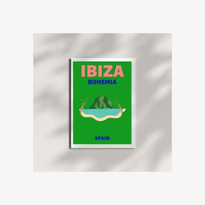 Wolf & Badger Green Ibiza Bohemia Travel Poster | Artchi