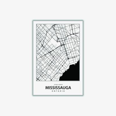 Wolf & Badger Black Map Of Mississauga Medium Stanley Print House