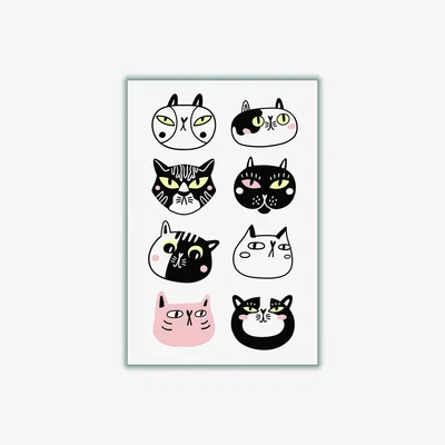Wolf & Badger Black Crazy Cat Lady A1 594 X 841Mm Stanley Print House