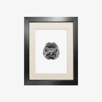 Wolf & Badger Black 'Cerebellum' - Fine Art Print A5 Emily Carter