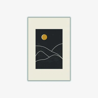Wolf & Badger Black Minimal Sunset Vibes #2 Small Stanley Print House