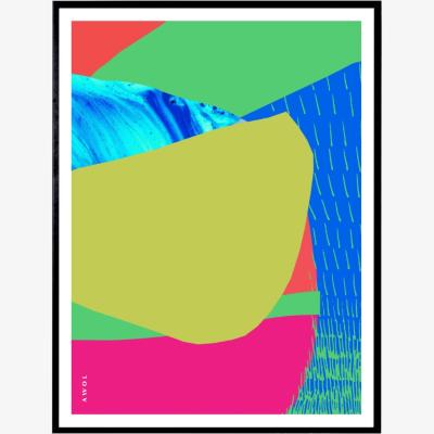 Wolf & Badger White / Yellow / Orange Tropical Jungle Paradise: Colourful Abstract Landscape Art Print From Bali Awol