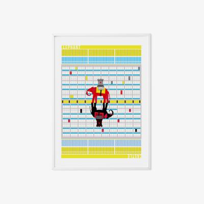 Wolf & Badger Elephant & Castle Art Print A3 297 X 420Mm Eye for London Prints