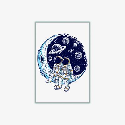 Wolf & Badger Blue Best Friends A4 210 X 297Mm Stanley Print House
