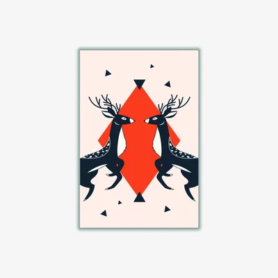 Wolf & Badger Yellow / Orange Abstract Deer #6 Extra Large Stanley Print House