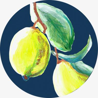 Wolf & Badger Yellow / Orange Circle Wall Sticker Lemon Catchii