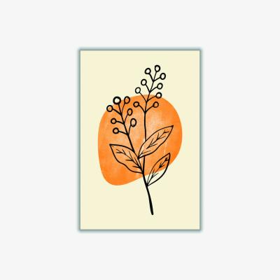 Wolf & Badger Yellow / Orange Minimal Flower Expression #3 Extra Large Stanley Print House