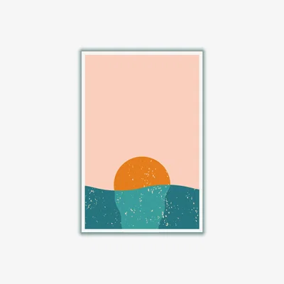 Wolf & Badger Yellow / Orange Melty Sunset A2 420 X 594Mm Stanley Print House