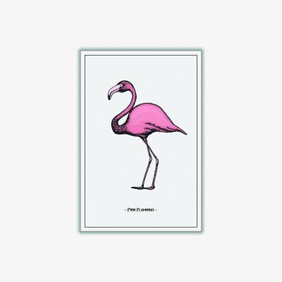 Wolf & Badger Pink / Purple Pink Flamingo A4 210 X 297Mm Stanley Print House