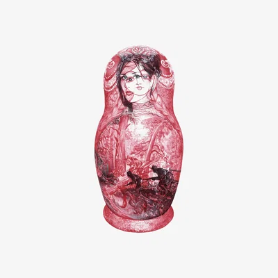 Wolf & Badger Red Russian Doll Limited Edition Print Jane Lee Mccracken